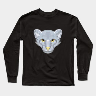 silver cheetah cartoon face Long Sleeve T-Shirt